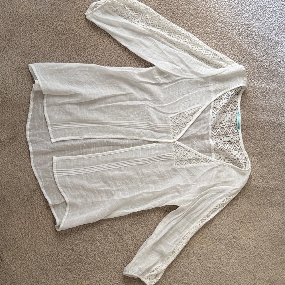 Maurices Ivory Lace Cardigan